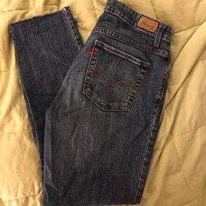 Blue Midrise Skinny Levi Jeans